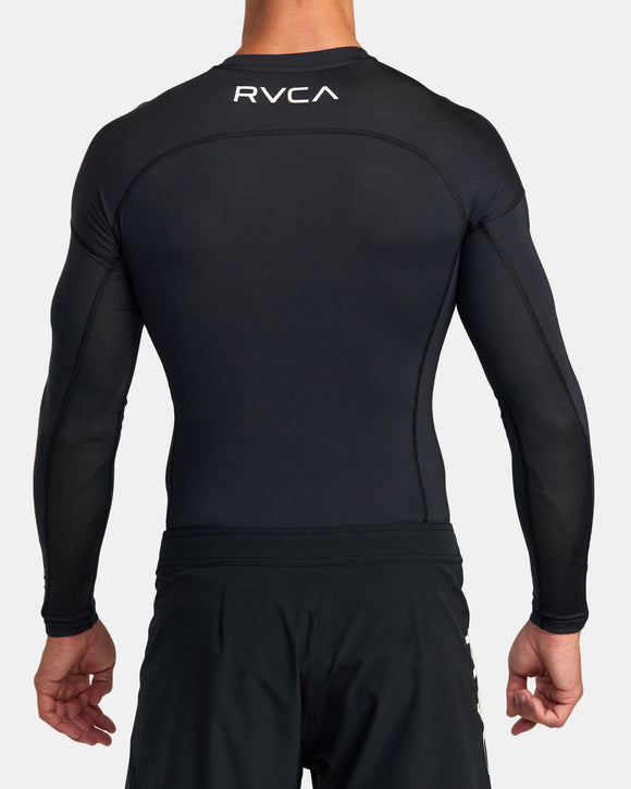 RVCA SPORT RASHGUARD  SFSH BLK AVYWR00135-BLK RASH GUARD LONG SLEEVE (M)