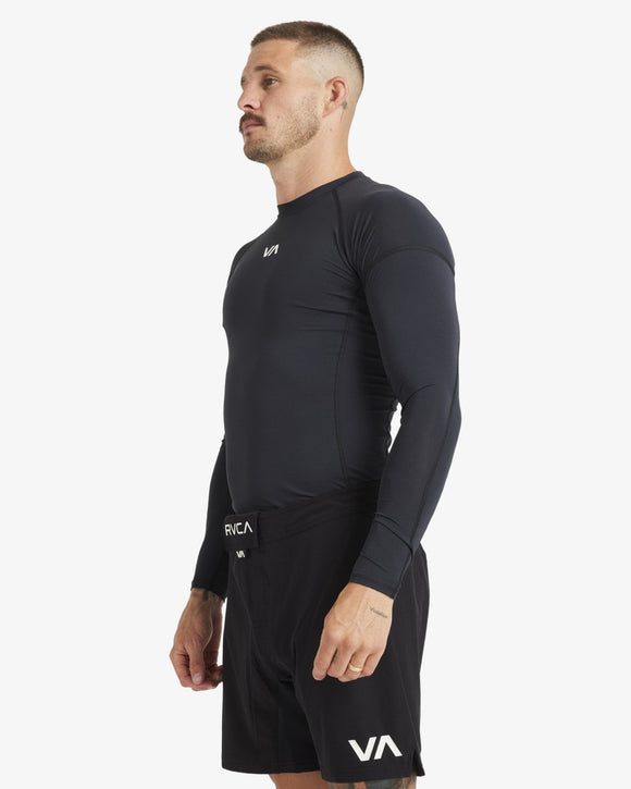 RVCA SPORT RASHGUARD  SFSH BLK AVYWR00135-BLK RASH GUARD LONG SLEEVE (M)