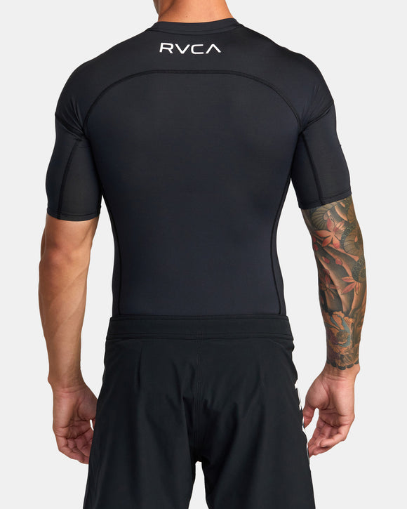 RVCA SPORT RASHGUARD AVYWR00136-BLK RASH GUARD SHORT SLEEVE (M)