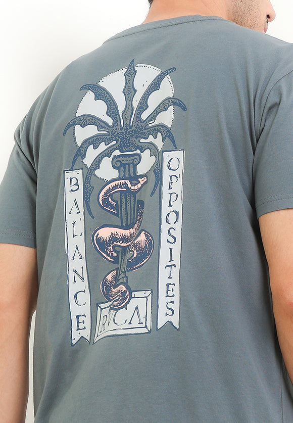 RVCA SERPENT SS TEE VALOCM141-ABG T-SHIRT SHORT SLEEVE (M)