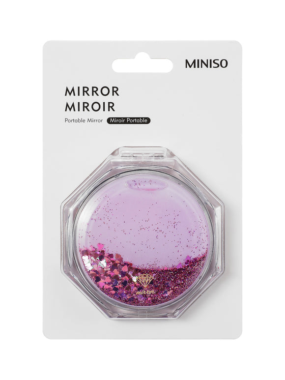 MINISO ILLUSION COLLECTION GLITTERING PORTABLE MIRROR 2010217010103 PORTABLE MIRROR
