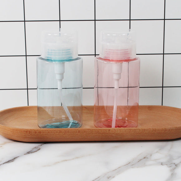 MINISO LARGE CAPACITY PUSH DOWN PUMP DISPENSER BOTTLE, 200 ML (PINK/BLUE) 2011856610105 BATHROOM SUPPLIES