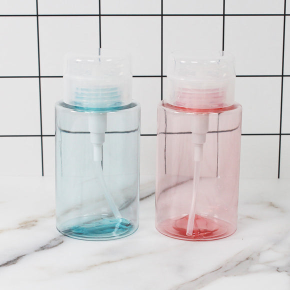 MINISO LARGE CAPACITY PUSH DOWN PUMP DISPENSER BOTTLE, 200 ML (PINK/BLUE) 2011856610105 BATHROOM SUPPLIES