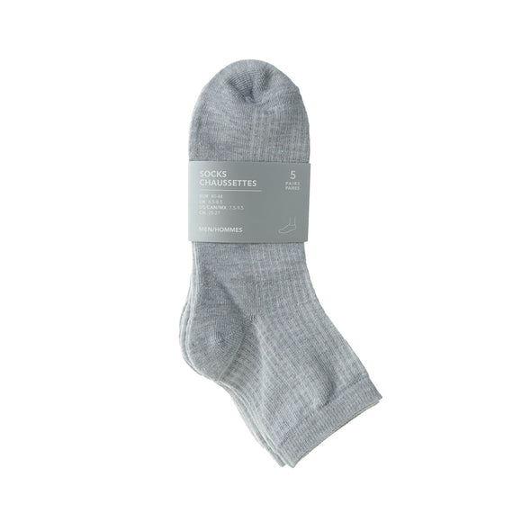 MINISO MEN'S PREPPY STYLE STRIPE CREW SOCKS (5 PAIRS) 2013125810100 MEN'S LOW-CUT SOCKS