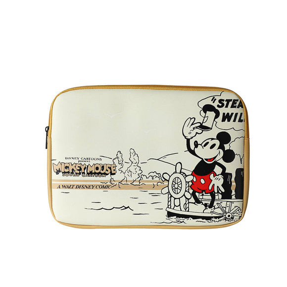 MINISO MICKEY MOUSE COLLECTION RETRO LAPTOP SLEEVE BAG(YELLOW) 2013359612105 CLUTCH BAG