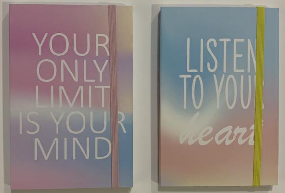 MINISO A6 HARDCOVER BOOK WITH POCKET 96 SHEETS (2 ASSORTED DESIGNS)(LETTERS) 2012360312103 HARDCOVER MEMO BOOK