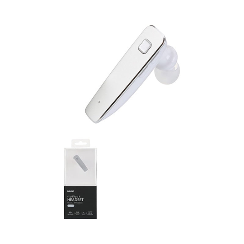 MINISO METAL BLUETOOTH HEADSET R6100 (SILVER 0500008463 WIRELESS