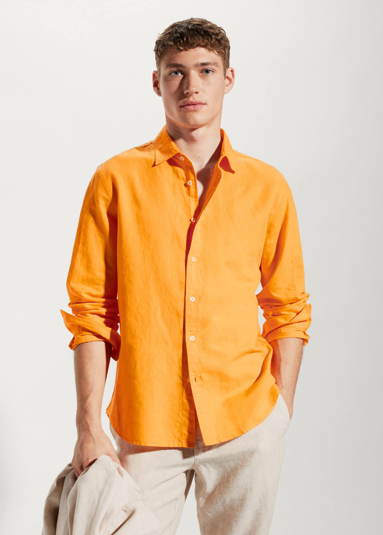 mango color shirt