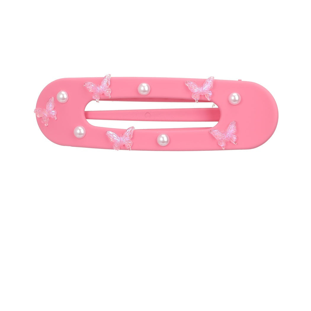 MINISO PINK GLOBE SERIES BUTTERFLY OVAL HAIR CLIP (1 PC) 2014736110108 HAIR CLIPPERS