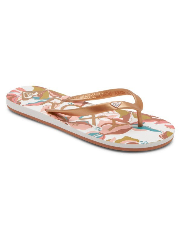 Roxy Women's RG Tahiti Flip-Flop Sandals - Soft Two-Tone TPU With Heart Logo & Dual-Density EVA Footbed