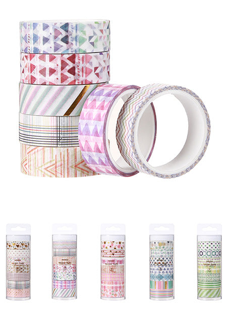 MINISO DECORATIVE WASHI TAPE 7 ROLLS 0400026541 CREATIVE DIY