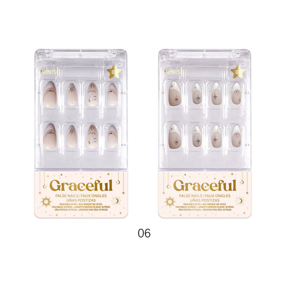 MINISO LUNA & STELLA SERIES FALSE NAILS WITH JELLY ADHESIVE TABS(06) 2026990210111 NAIL STICKERS