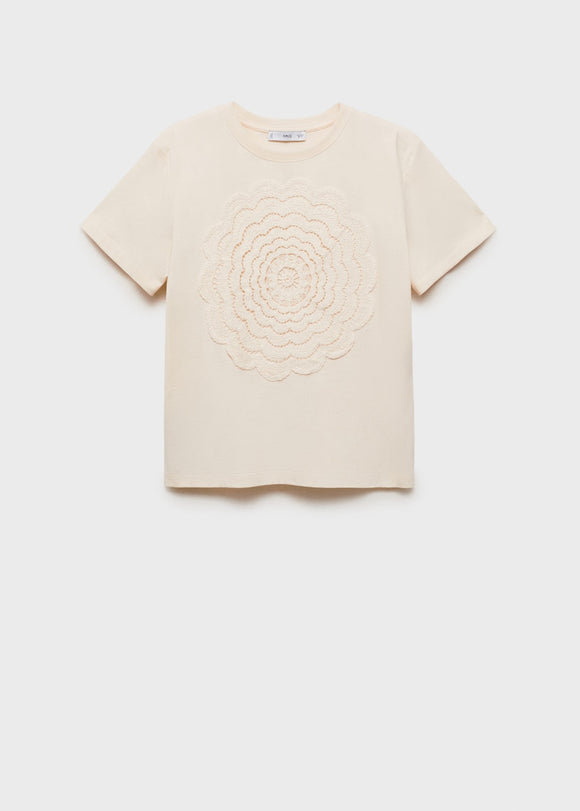 MANGO CROCHE-H 17001153-05 MANGO WOMEN T-SHIRT SHORT SLEEVE
