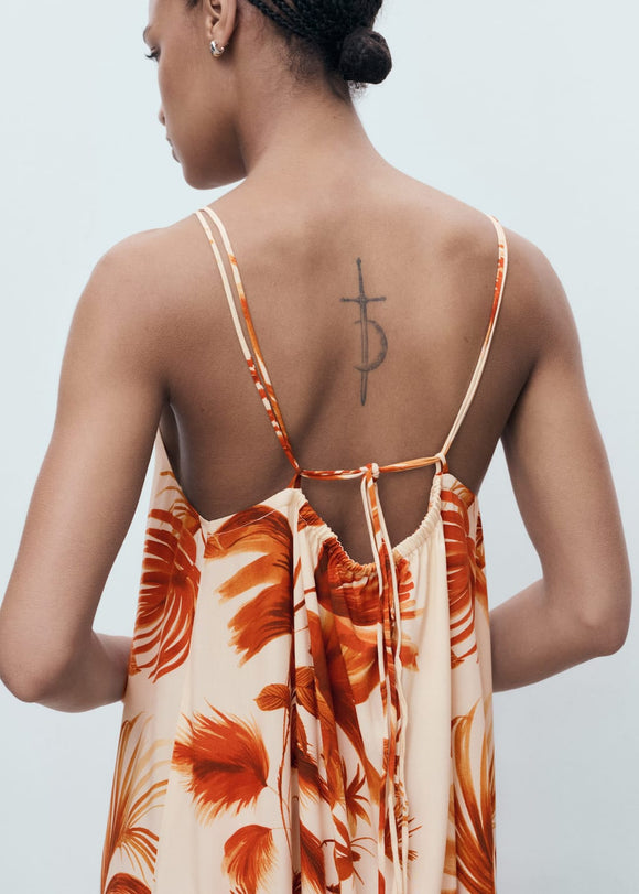 MANGO PALM 17002543-30 MANGO WOMEN DRESS FULL LENGTH