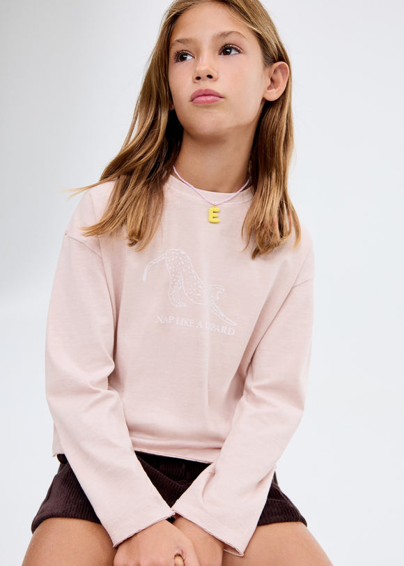 MANGO LEOPARD 17006341-85 MANGO KIDS GIRL T-SHIRT LONG SLEEVE