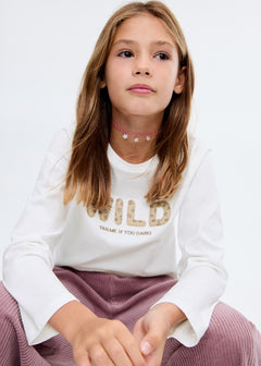 MANGO WILD 17006344-02 MANGO KIDS GIRL T-SHIRT LONG SLEEVE