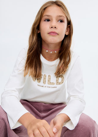 MANGO WILD 17006344-02 MANGO KIDS GIRL T-SHIRT LONG SLEEVE