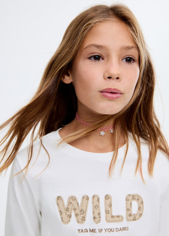 MANGO WILD 17006344-02 MANGO KIDS GIRL T-SHIRT LONG SLEEVE