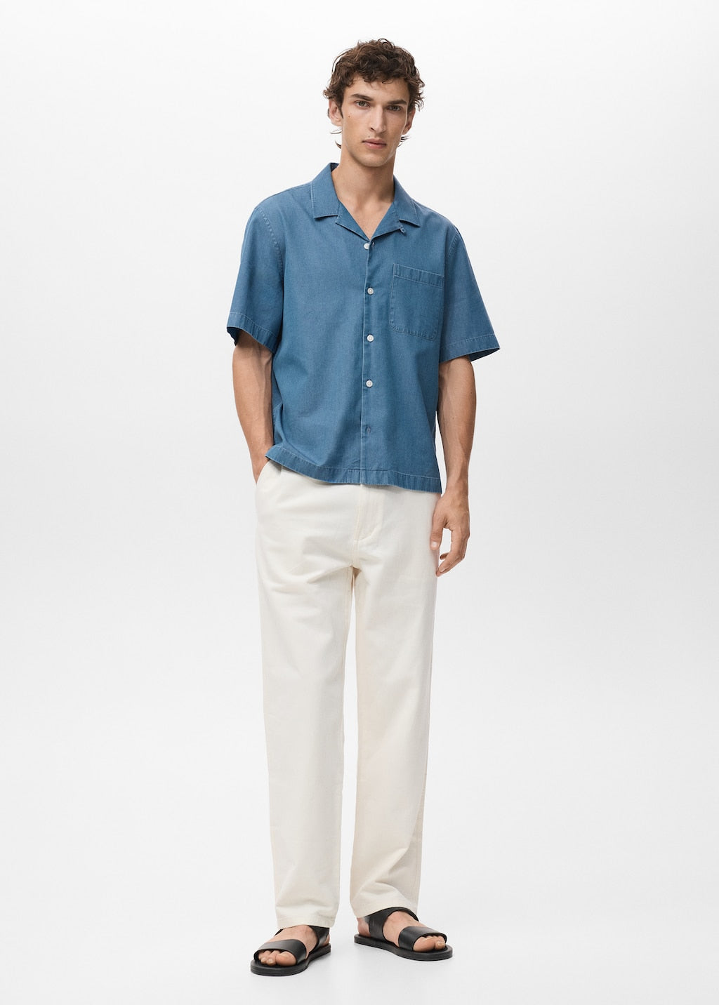 MANGO CHAMBREH-H 17006742-54 MANGO MAN SHIRT SHORT SLEEVE
