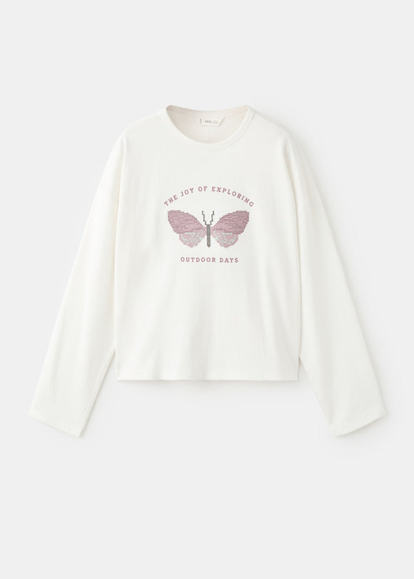 MANGO BLOOM 17007773-02 MANGO KIDS GIRL T-SHIRT LONG SLEEVE