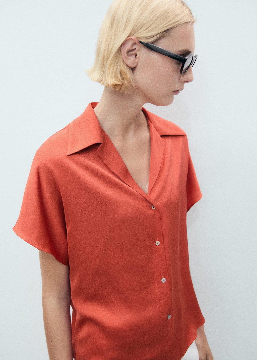 MANGO SASSA 17011160-70 MANGO WOMEN SHIRT SHORT SLEEVE