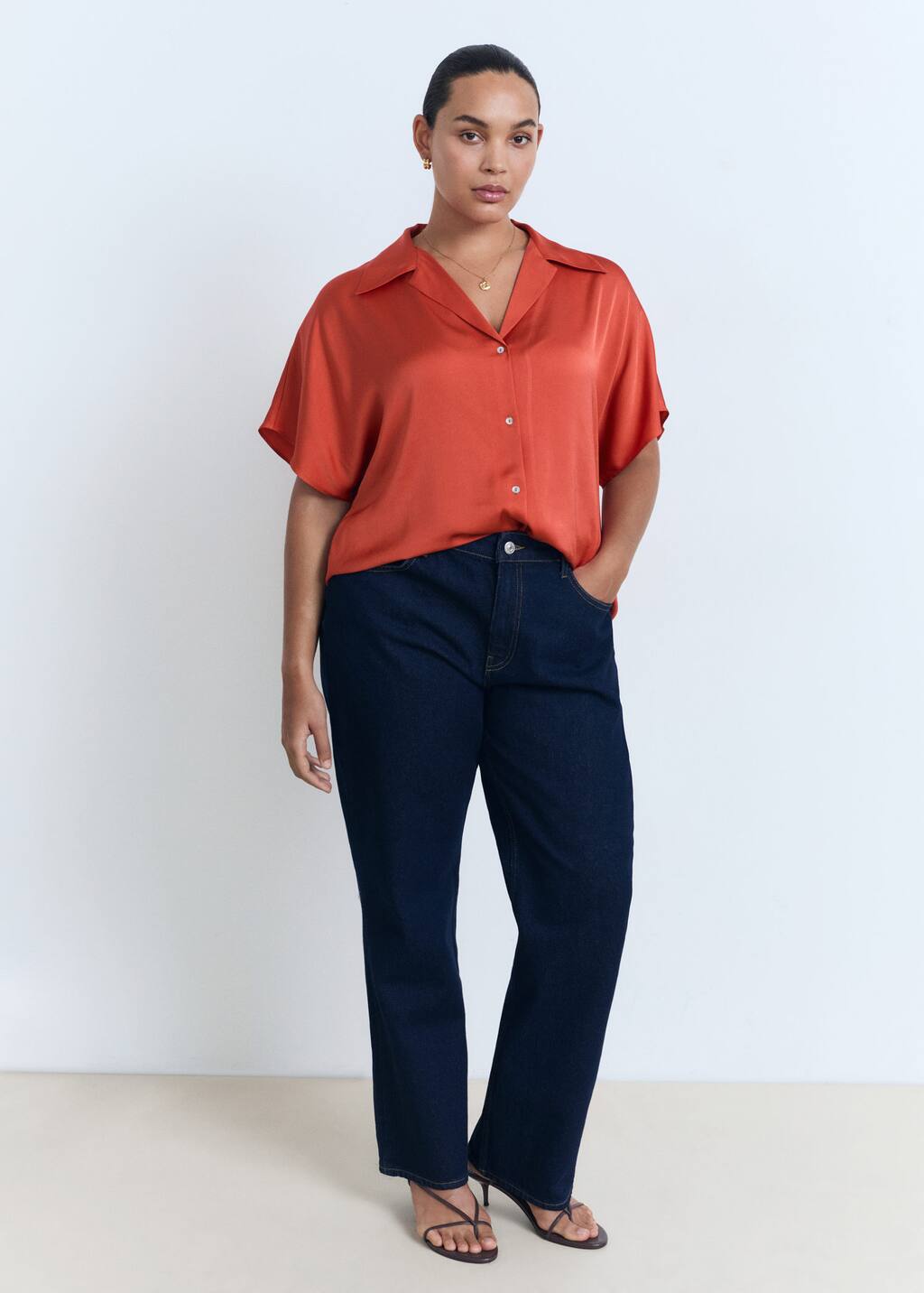 MANGO SASSA 17011160-70 MANGO WOMEN SHIRT SHORT SLEEVE