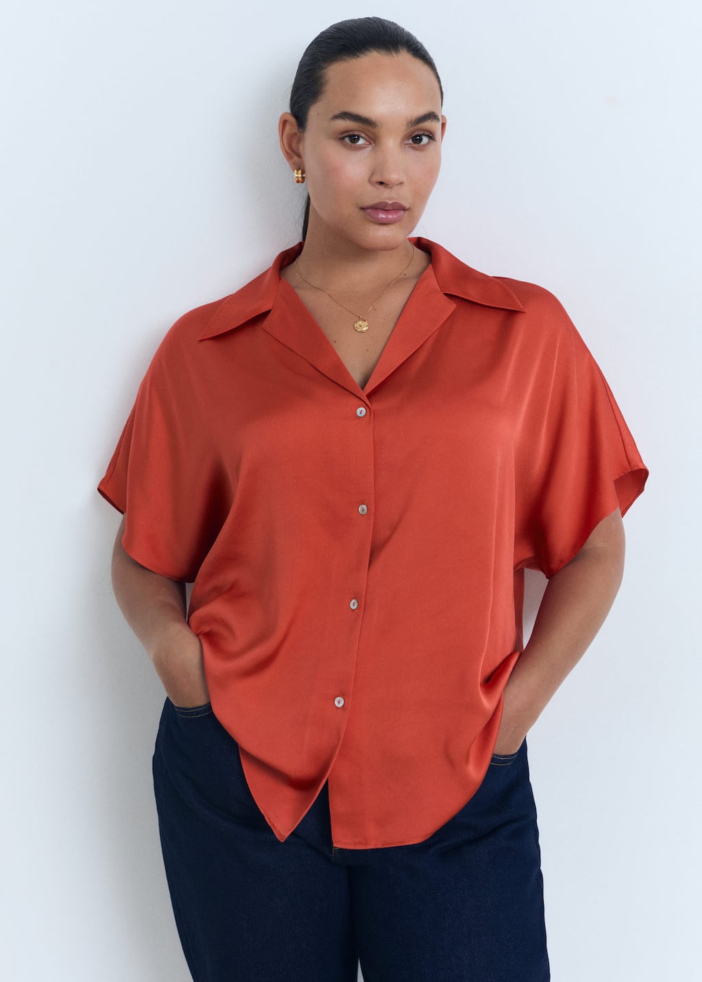 MANGO SASSA 17011160-70 MANGO WOMEN SHIRT SHORT SLEEVE