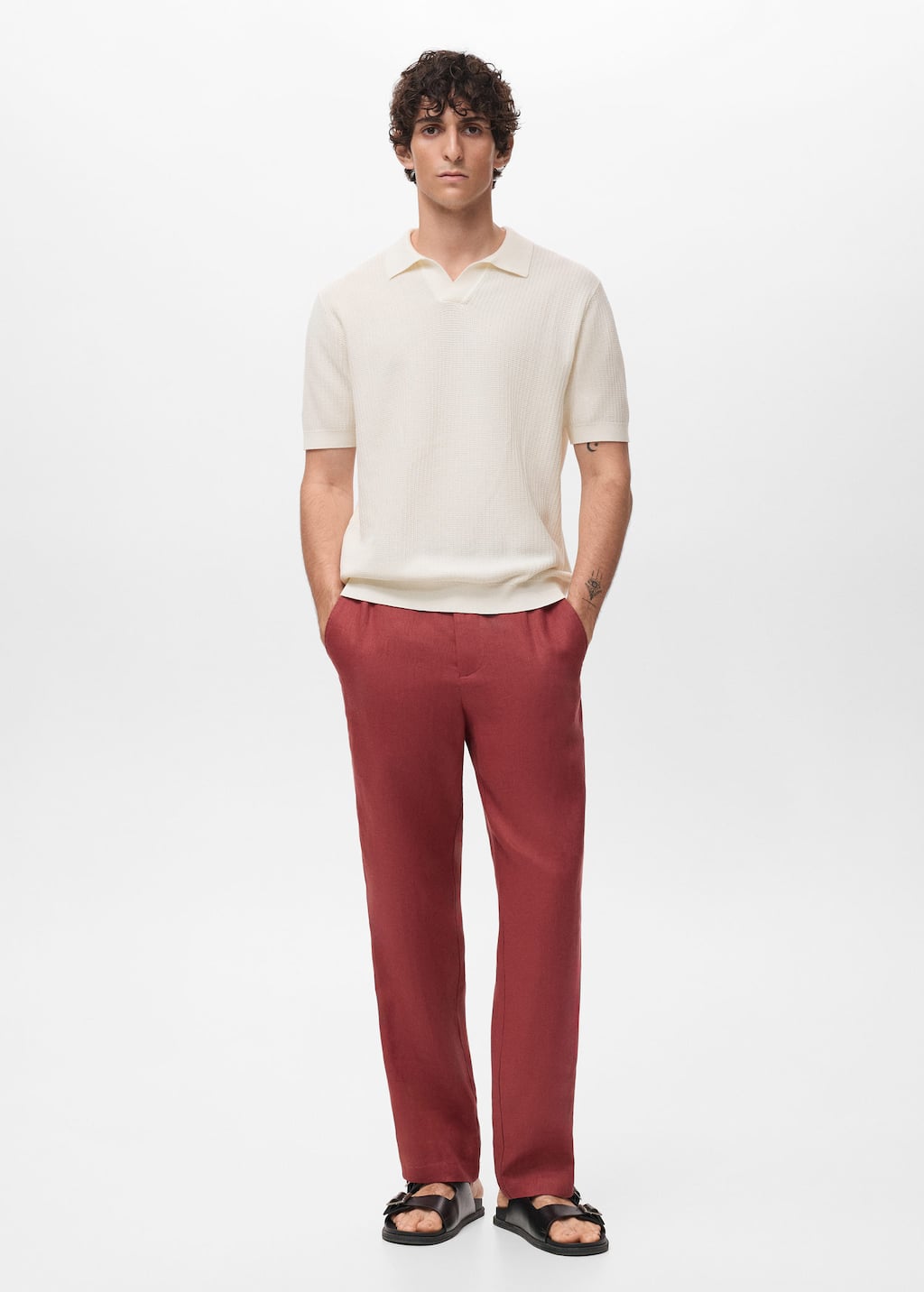 MANGO FLUID 17012906-02 MANGO MAN POLO SHIRT