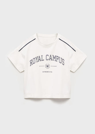 MANGO PIPING 17013297-02 MANGO KIDS GIRL T-SHIRT SHORT SLEEVE