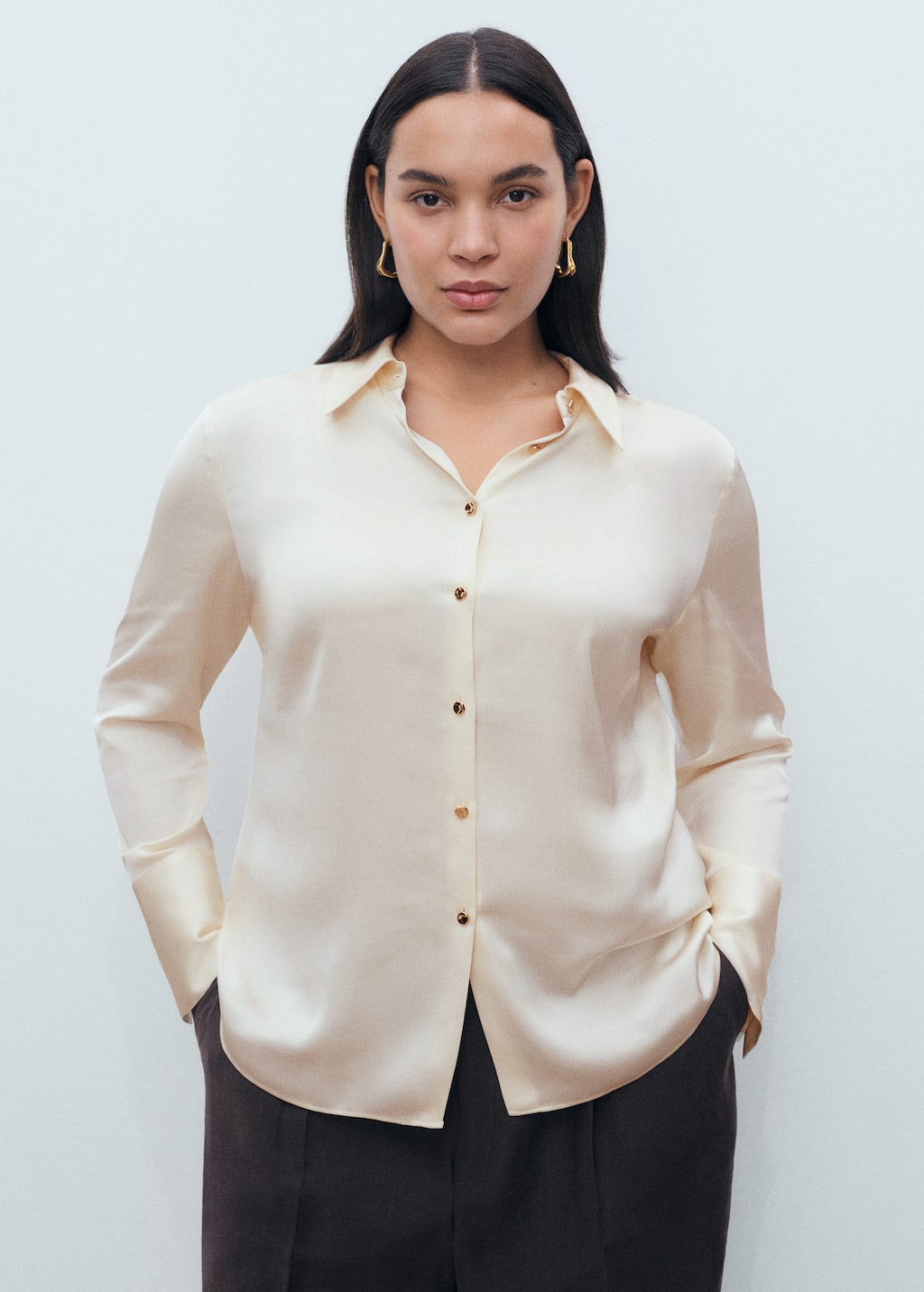 MANGO IDEALE 17014087-05 MANGO WOMEN SHIRT LONG SLEEVE