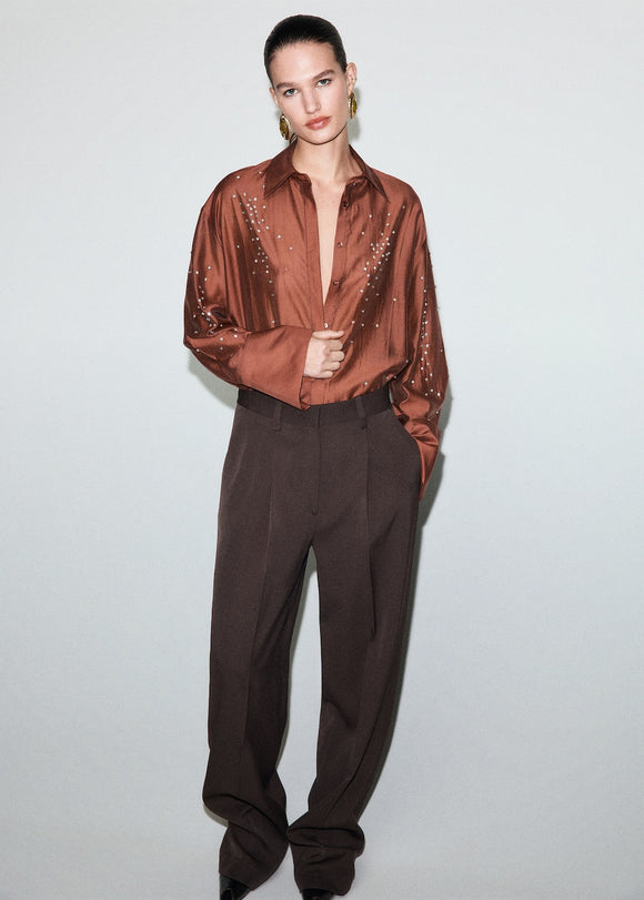 MANGO SMOKEY 17019108-79 MANGO WOMEN SHIRT LONG SLEEVE