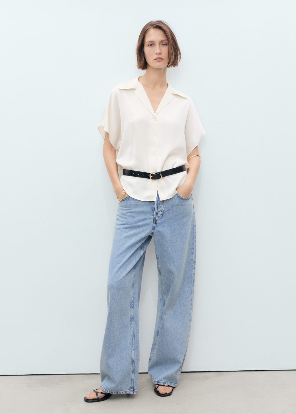 MANGO SASSA 17021156-02 MANGO WOMEN SHIRT SHORT SLEEVE