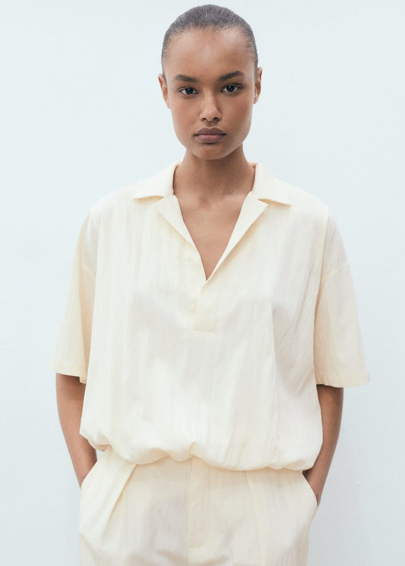 MANGO PAPER-H 17021157-10 MANGO WOMEN SHIRT SHORT SLEEVE