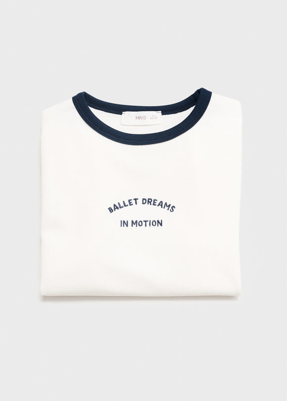 MANGO CONTRAST 17023284-02 MANGO KIDS GIRL T-SHIRT SHORT SLEEVE