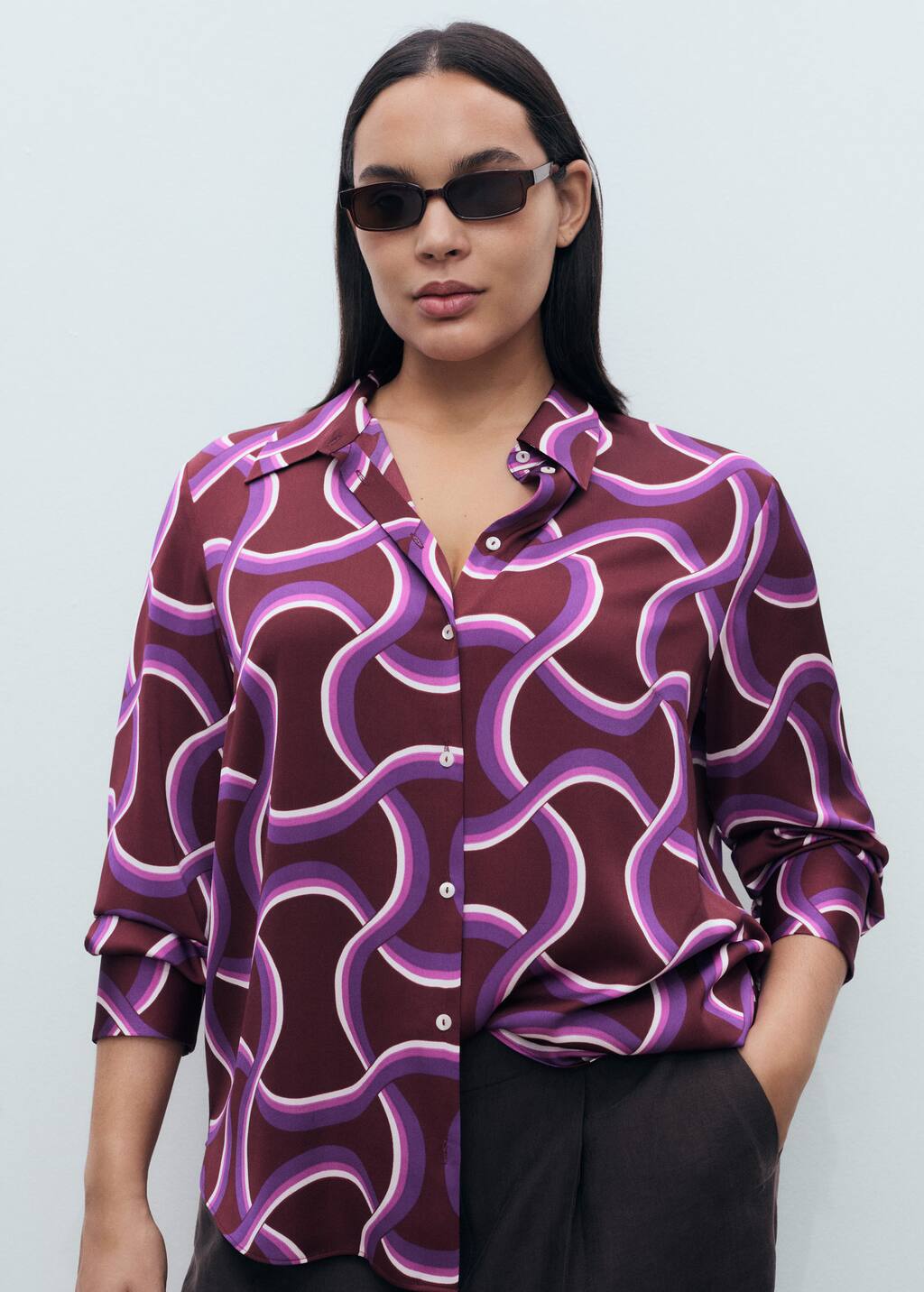 MANGO IDEALE 17024086-65 MANGO WOMEN SHIRT LONG SLEEVE