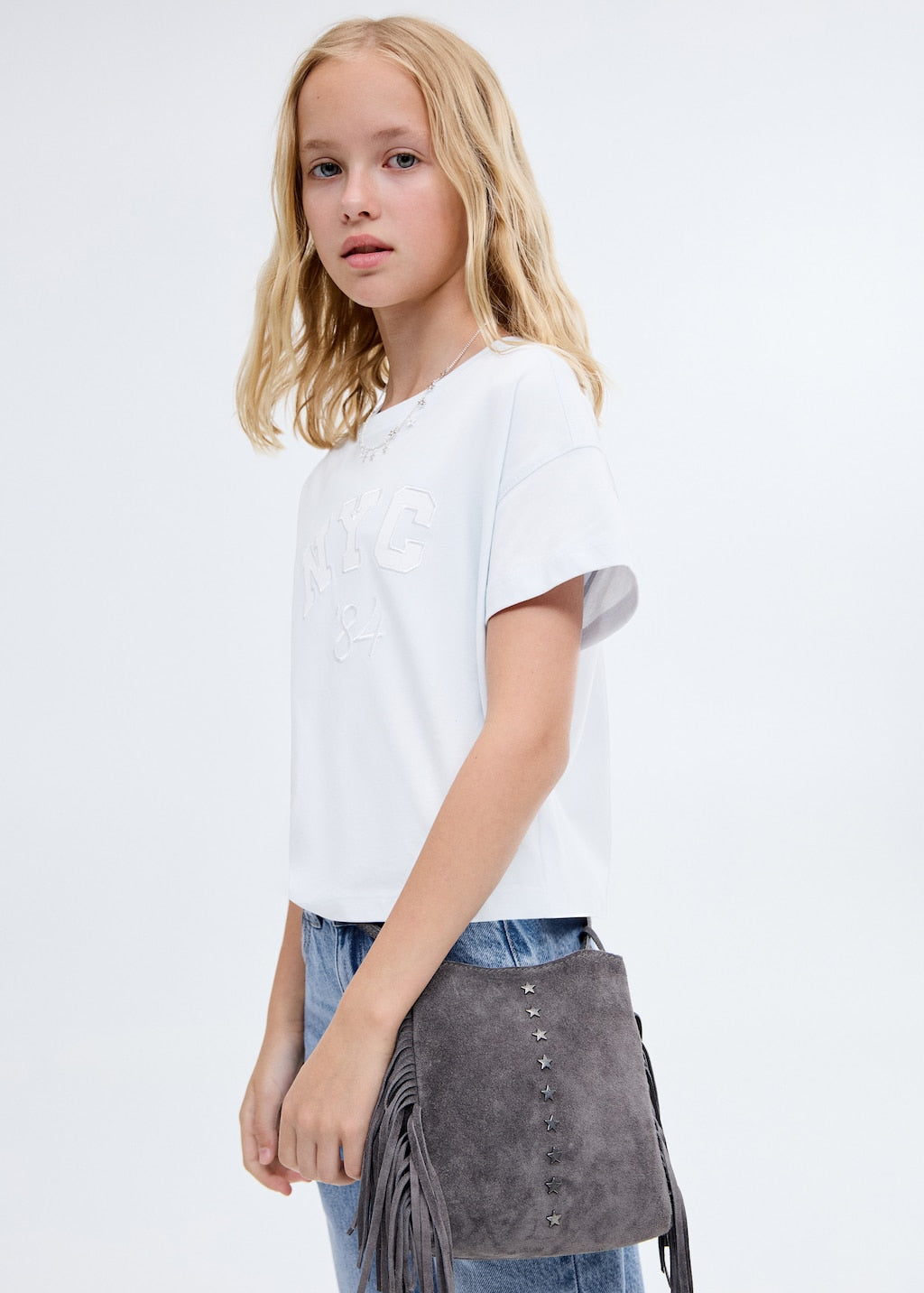 MANGO CELESTE 17024422-50 MANGO KIDS GIRL T-SHIRT SHORT SLEEVE