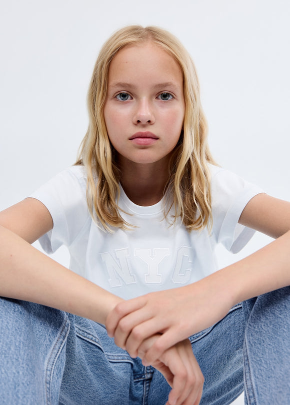 MANGO CELESTE 17024422-50 MANGO KIDS GIRL T-SHIRT SHORT SLEEVE