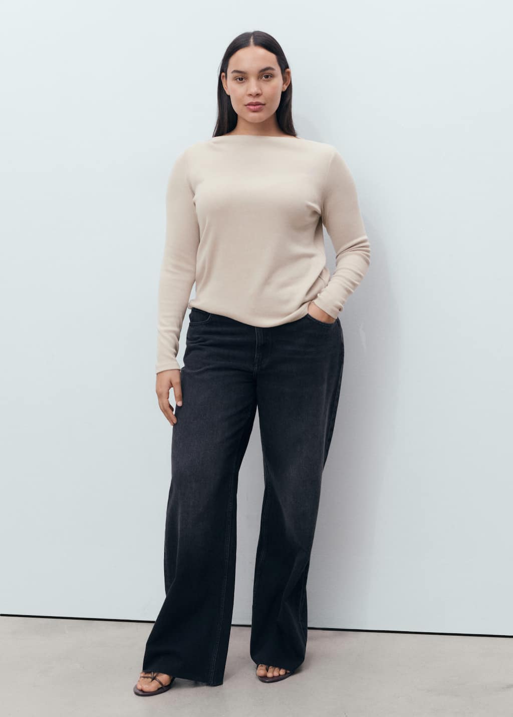 MANGO LILOBAR 17034142-07 MANGO WOMEN T-SHIRT LONG SLEEVE