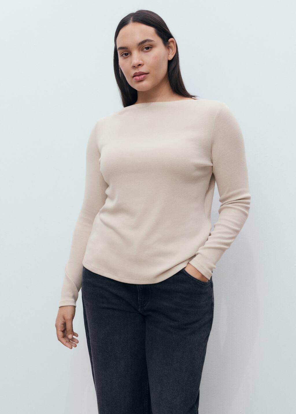 MANGO LILOBAR 17034142-07 MANGO WOMEN T-SHIRT LONG SLEEVE