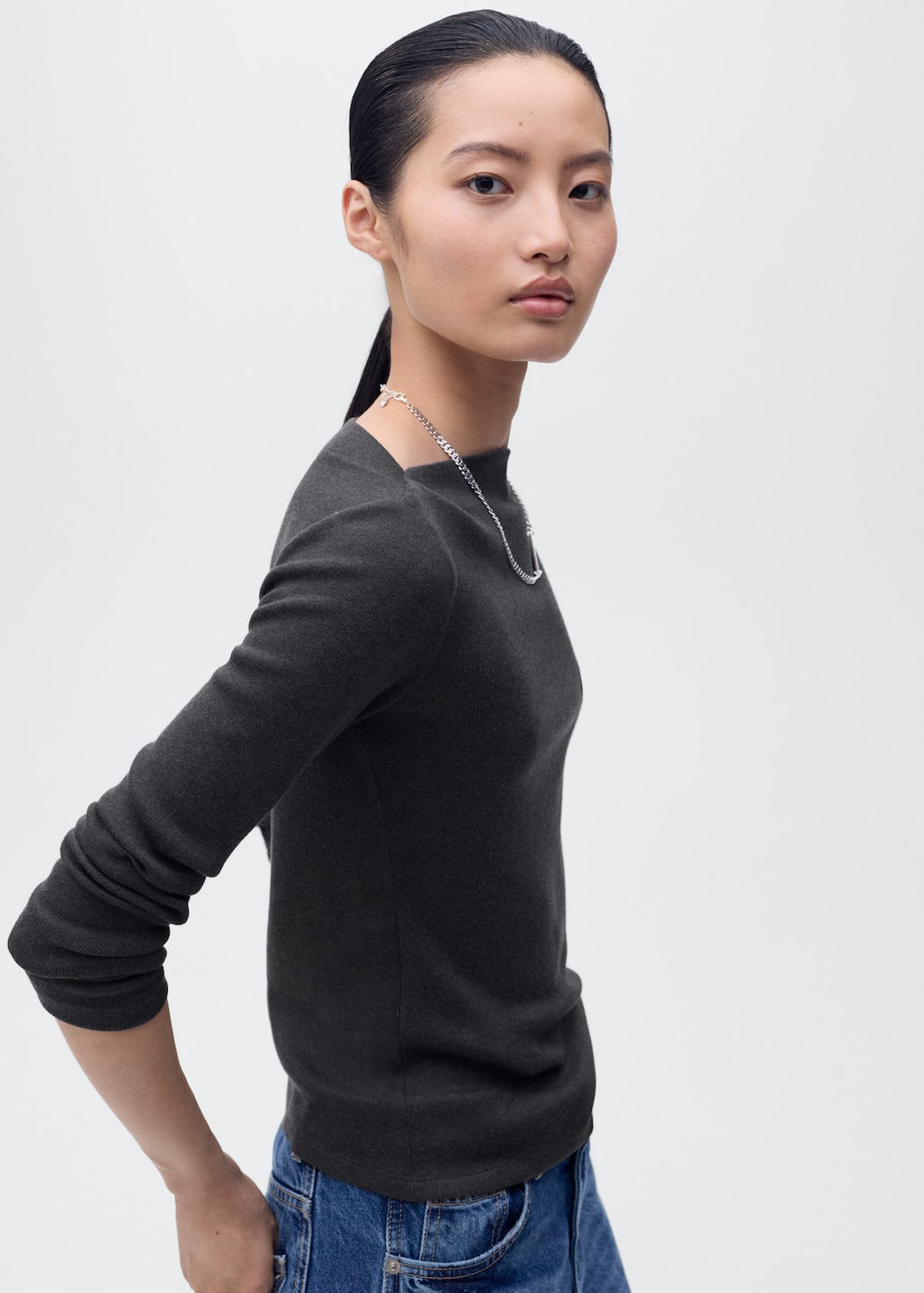 MANGO LILOBAR 17034142-95 MANGO WOMEN T-SHIRT LONG SLEEVE
