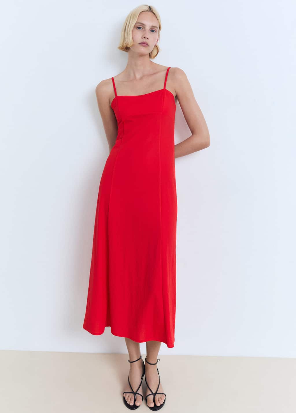 MANGO PEACH 17051178-70 MANGO WOMEN DRESS FULL LENGTH