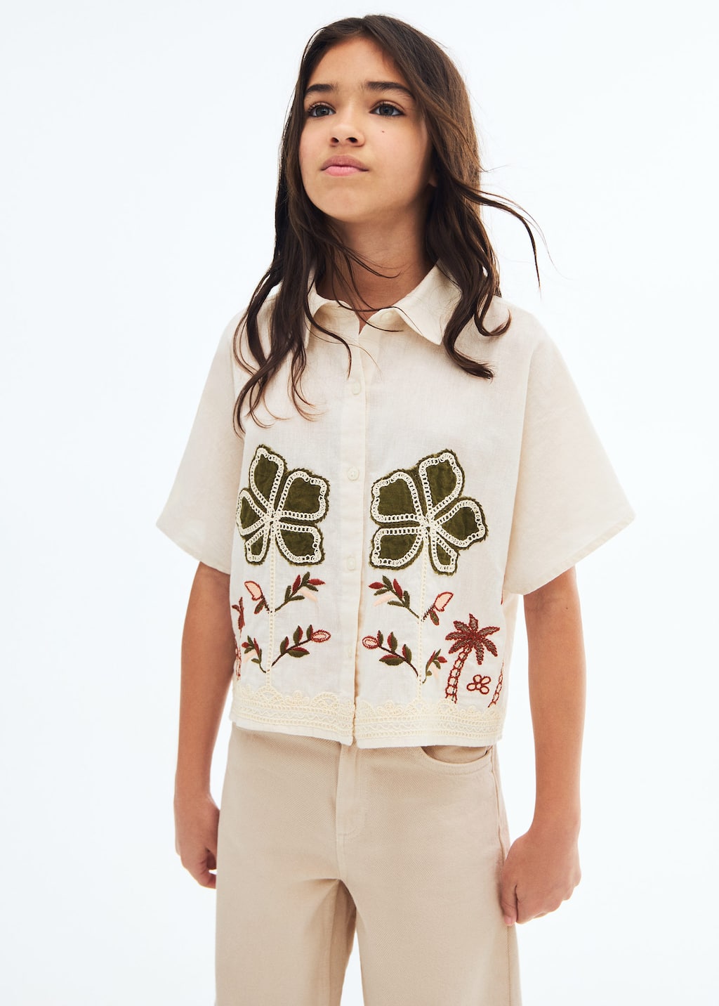 MANGO PALMEIRA 17051209-05 MANGO KIDS GIRL SHIRT SHORT SLEEVE