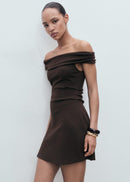 MANGO COCOA 17051261-30 MANGO WOMEN DRESS KNEE LENGTH-1