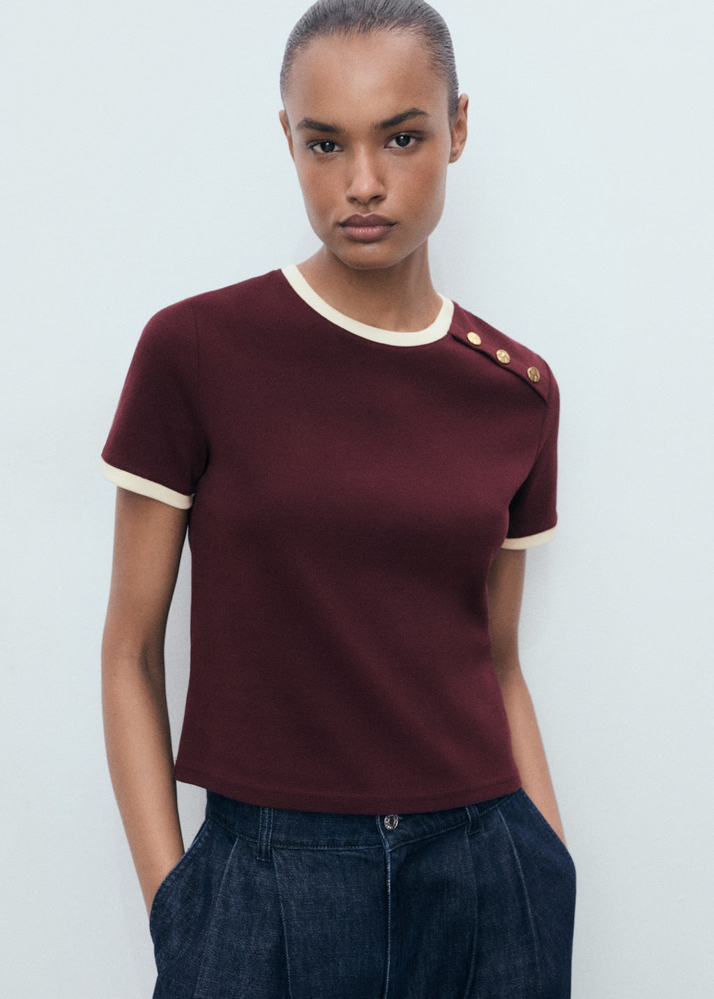 MANGO PIRTI 17054084-78 MANGO WOMEN T-SHIRT SHORT SLEEVE