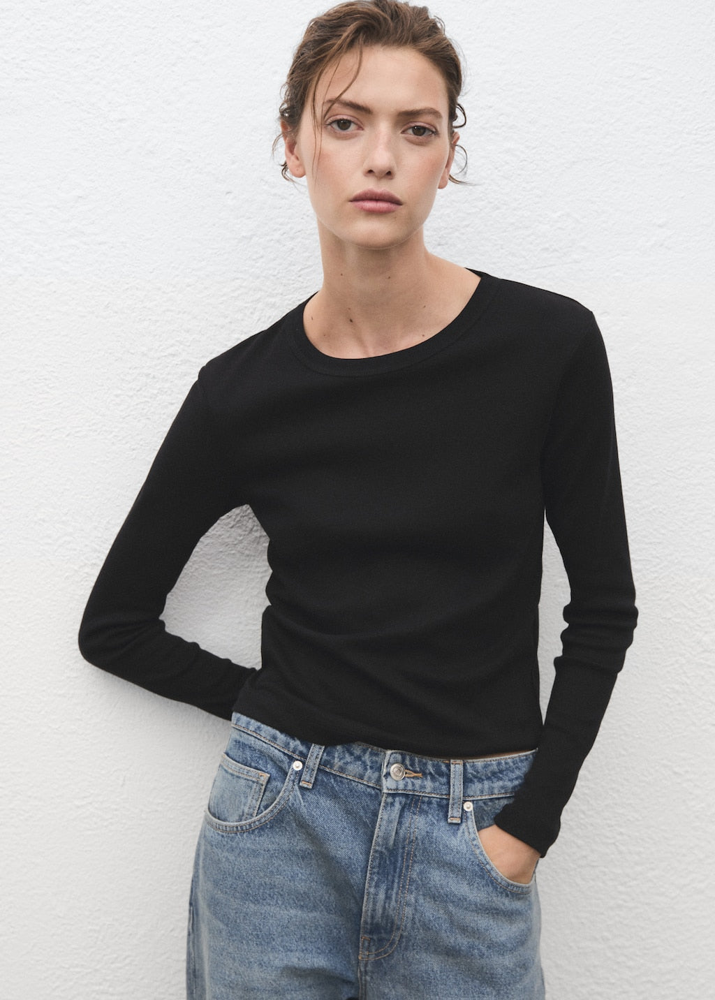 MANGO ENI 17055814-99 MANGO WOMEN T-SHIRT LONG SLEEVE