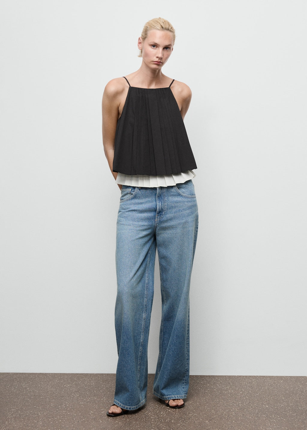 MANGO PLEAT-W 17056730-99 MANGO WOMEN TOP