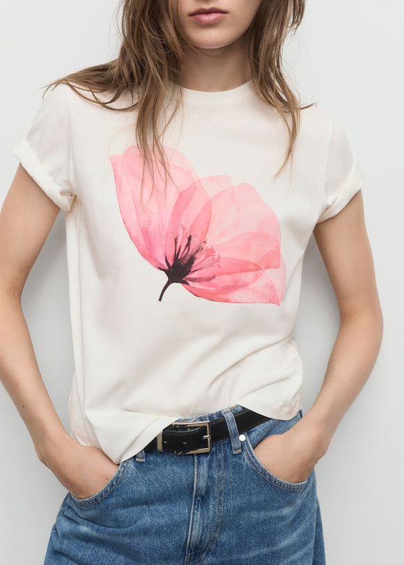 MANGO PINK-W 17058639-05 MANGO WOMEN T-SHIRT SHORT SLEEVE