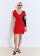 MANGO FORADADA 17061217-70 MANGO WOMEN DRESS KNEE LENGTH-2