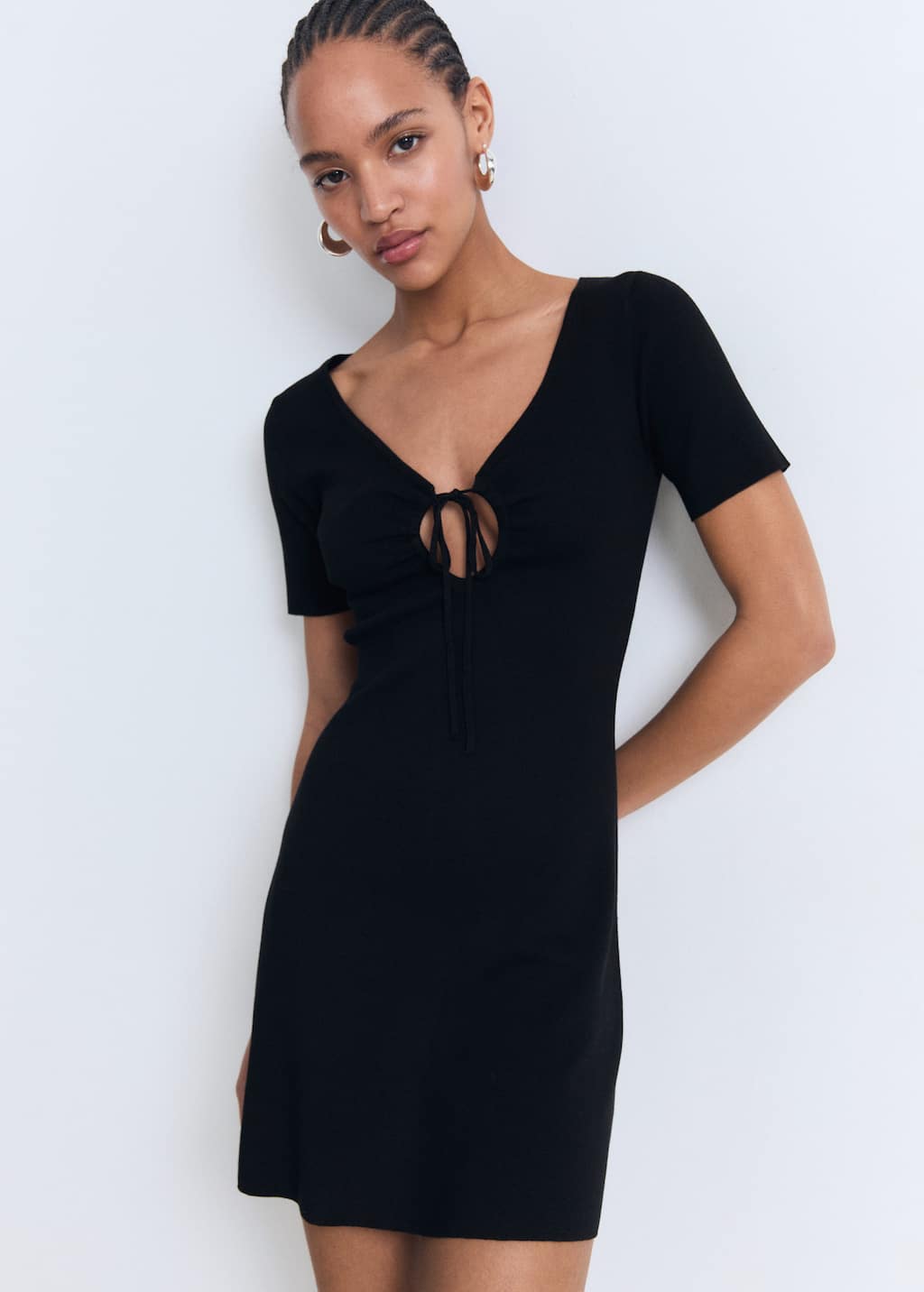 MANGO FORADADA 17061217-99 MANGO WOMEN DRESS KNEE LENGTH