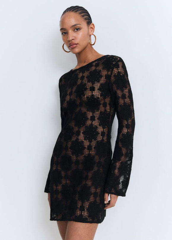 MANGO CRANKY 17061236-99 MANGO WOMEN DRESS KNEE LENGTH